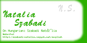 natalia szabadi business card